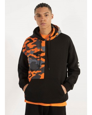 Half Hood Orange Camo Printed  with Back White Letter Printed Low MOQ