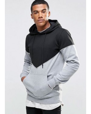 Stylish Look Contrast Panel with Piping Detail Custom Brand Hoodies